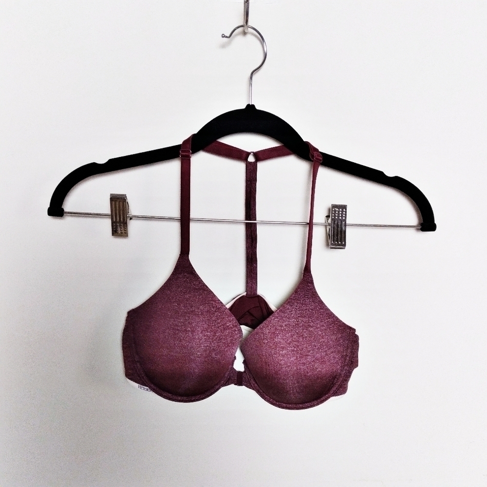 Victoria's Secret Racerback Semi Demi Front Close Bra 32C